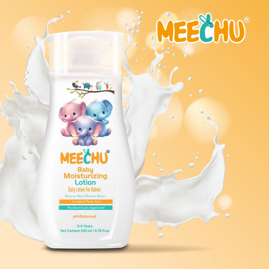 Meechu Baby Moisturizing Daily Lotion - 200ml | Enriched with Shea Butter, Cocoa Butter, Coconut Oil & Aloe Vera - Meechu